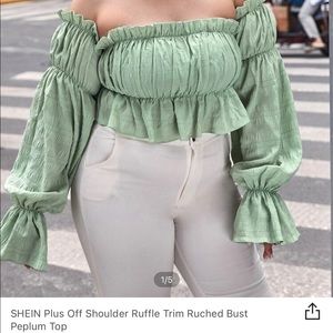 Shein Plus Off Shoulder Ruffle Peplum Top